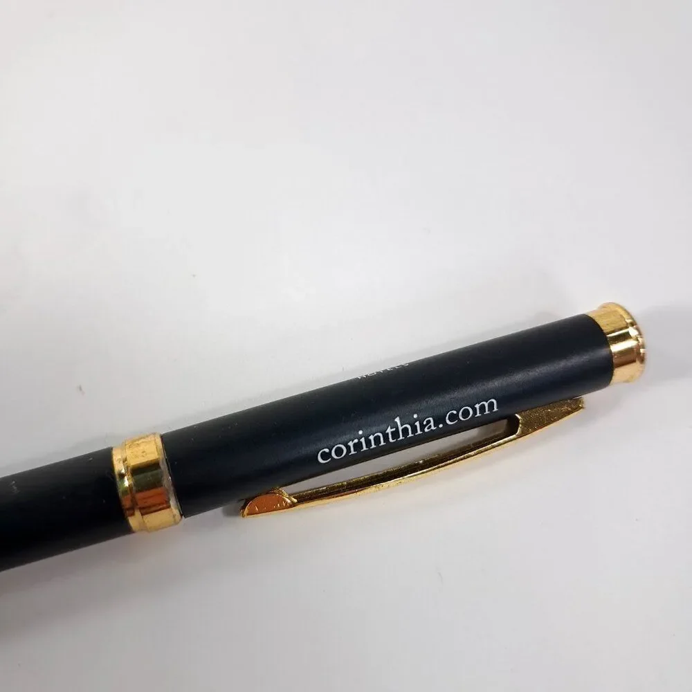Corinthia Hotel pen Luxury Guest Ballpoint Travel collectible black Works Writes